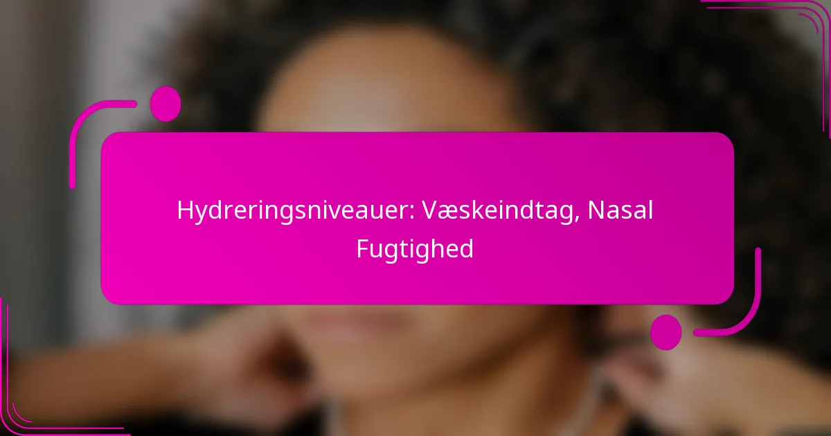Hydreringsniveauer: Væskeindtag, Nasal Fugtighed