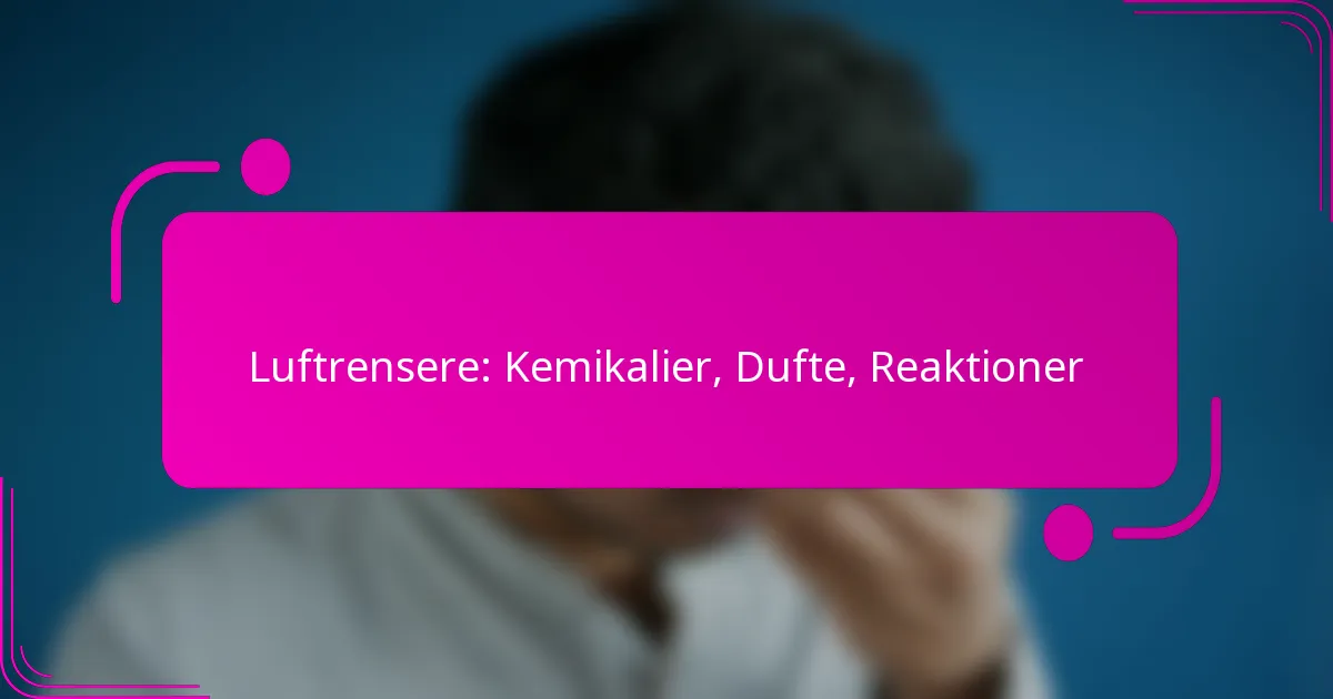 Luftrensere: Kemikalier, Dufte, Reaktioner