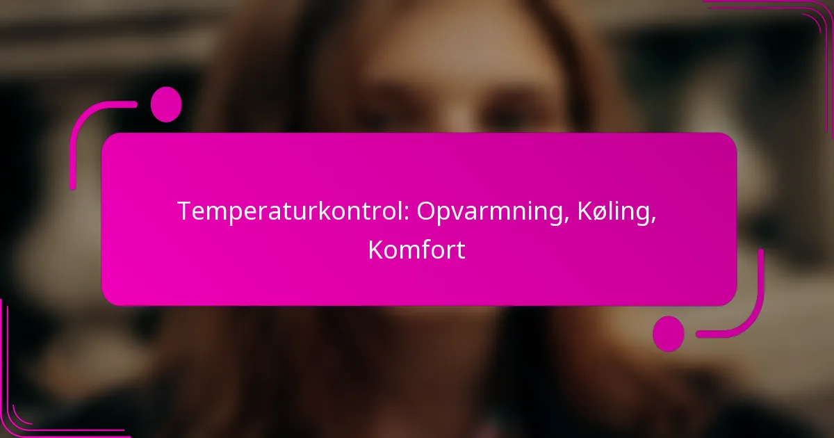 Temperaturkontrol: Opvarmning, Køling, Komfort