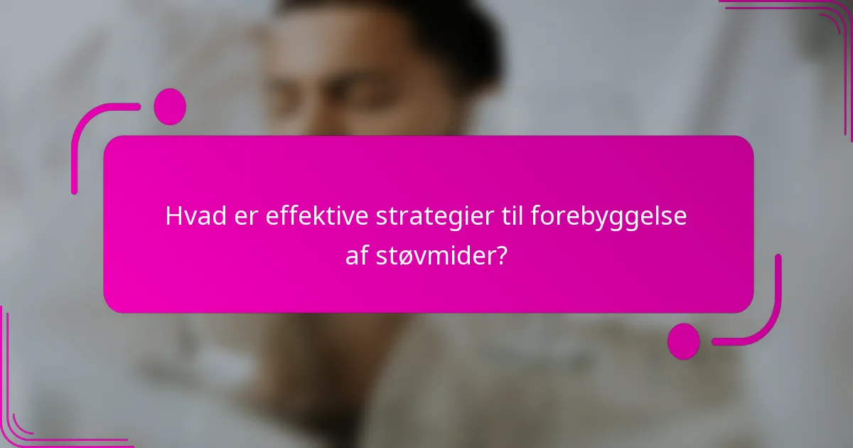 Hvad er effektive strategier til forebyggelse af støvmider?