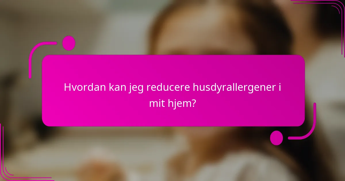 Hvordan kan jeg reducere husdyrallergener i mit hjem?