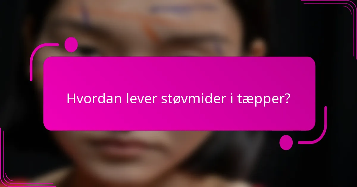 Hvordan lever støvmider i tæpper?